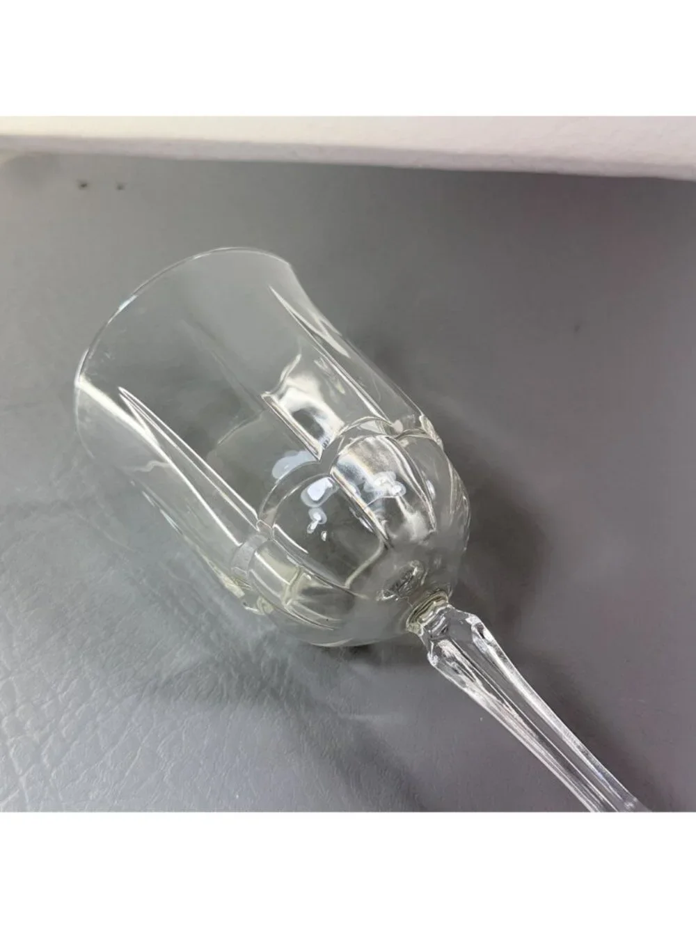 Arcoroc Bengale Crystal Water Goblets Set of 2 Paneled Stemware Vintage